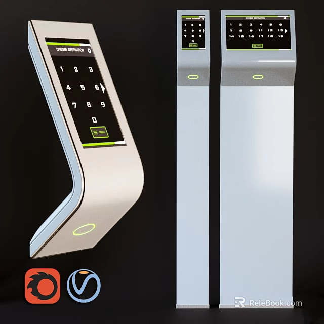 Modern Computer Terminal With Digital Keypad Touch Screen And Sleek Design 3d model 