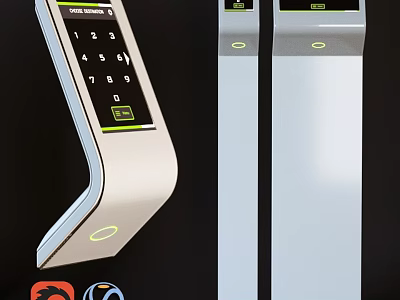 Modern Computer Terminal With Digital Keypad Touch Screen And Sleek Design 3d model