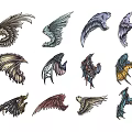 Various Animal Wing Wall Decor Pieces With Different Styles And Designs