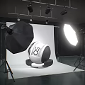 Photography Studio Setup With Lighting Softbox And Central Sphere Object Number 86