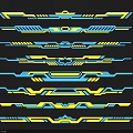 Modern Geometric Wall Decor With Abstract Lines Yellow Blue Patterns And Shapes