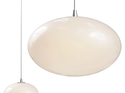 Beige Oval Modern Glass Hanging Pendant Lights for Interior Design 3d model