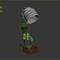 Industrial Style Metal Table Lamp With Gear Base And Pipe Structure Lampshade