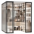 Modern Illuminated Fluted Glass Chest Of Drawers With Large Storage Space For Bedroom Closet