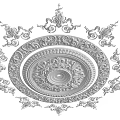 European-style lamp panel round ceiling 3d model