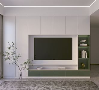 modern TV background cabinet TV wall 3d model