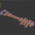 Unique Decorative Weapon with Blue and Brown Color Metallic Shine and Intricate Design