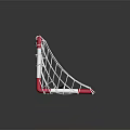 Red And White Frame Soccer Goal With White Net For Sports Activities