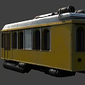 Vintage Yellow Tram With White Roof And Classic Window Design For Railway