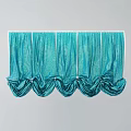 Turquoise Patterned Ruffled Curtains with Soft Fabric for Window Home Decor