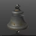 Vintage Silver Metal Decorative Ornament Set With Classic Bell Design And Rustic Finish