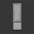 Silver UN Truck Front View With Open Cargo Bed And Reflective Surface