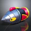 Stylized Missile Weapon With Silver Red Yellow Black Color And Pointed Head Design