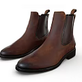 Brown Leather Chelsea Boots With Black Elastic Side Panels And Classic Design