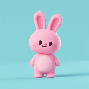 Cute pink bunny doll bunny ornaments 3d model