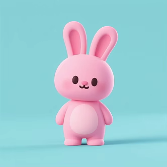 Cute pink bunny doll bunny ornaments 3d model