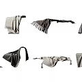 Diverse Fabric Products with Various Textures and Folded Styles in Neutral Colors