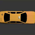 Yellow Taxi Car Exterior With TAXI Sign Black Windows And Roof Light