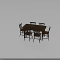 Wooden Dining Table With Six Matching Chairs For Home Dining Room Furniture
