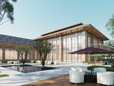 Modern Club Building Leisure Club Hotel 3d model