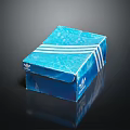 Adidas Blue Sneaker Box Featuring White Stripes And Brand Logo