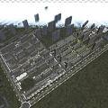Aerial View Planning of Urban Residential Area With High Rise Buildings and Green Spaces