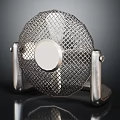 Electric Table Fan With Metal Mesh Cover And Sturdy Stand Design