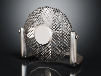 Electric Table Fan With Metal Mesh Cover And Sturdy Stand Design 3d model