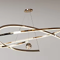 Modern Chandelier Designs With Linear Curved And Multi Light Elements For Interior Decoration 3d model
