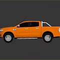 Orange Ford Pickup Truck With Double Cab Roof Rack And Sturdy Exterior