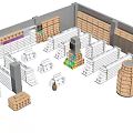 Shopping Mall Store Layout Design With Multiple Shops Corridors And Zones 3d model