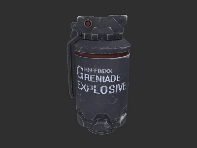 Infinidox Explosive Grenade With Safety Pin And Textured Surface Details 3d model