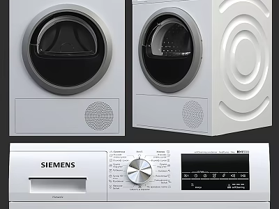 Siemens Washing Machine With Modern Design Digital Display And Control Knob 3d model