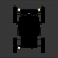 Vintage Black Classic Car With Red Trim And Retro Roof Design Details