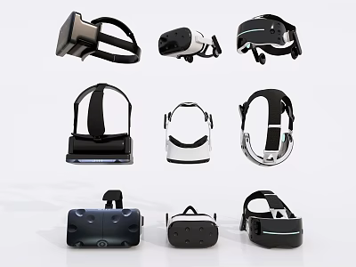 Smart Machines VR Headsets Featuring Various Styles And Adjustable Comfort Straps 3d model