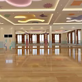 Bright Children Dance Studio With Wooden Floor Mirror Walls And Colorful Decor