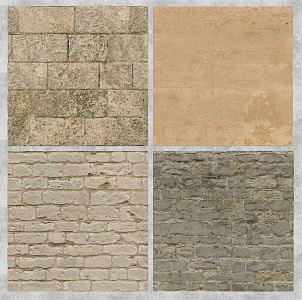 Modern background wall Culture stone background wall 3d model