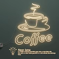 Neon luminous characters 3d model