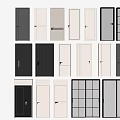 Various Modern Hinged Doors With Different Designs And Color Options For Home 3d model