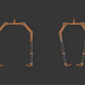 Two Industrial Metal Frame Equipment With Multiple Support Legs And Stable Structure