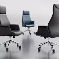 Modern Office Chairs In Black And Blue With Comfortable Leather Design And Wheels