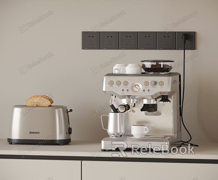 Modern Kitchen Appliances Coffee Machine Bread Maker model