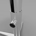 Round Wooden Seat Bar Stool With Adjustable Chrome Metal Cross Base