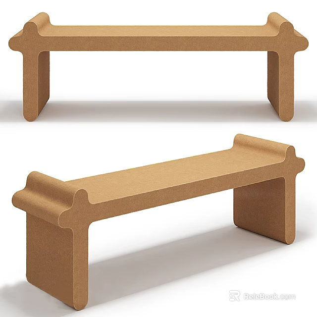 Simple Wooden Sofa Bench With Sleek Design And Sturdy Legs For Home Decor 3d model 