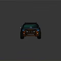 Sturdy Off Road Pickup Truck With Metallic Exterior Roof Rack Large Tires And Reflective Surface
