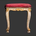 Ornate Single Chair With Pink Upholstered Seat And Golden Carved Legs Classic Design