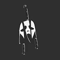 Black And White Game And Movie Character With Skull Mask And Skeletal Structure