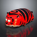 Cute Red And Black Striped Tiger Stuffed Plush Pillow Toy Design 3d model
