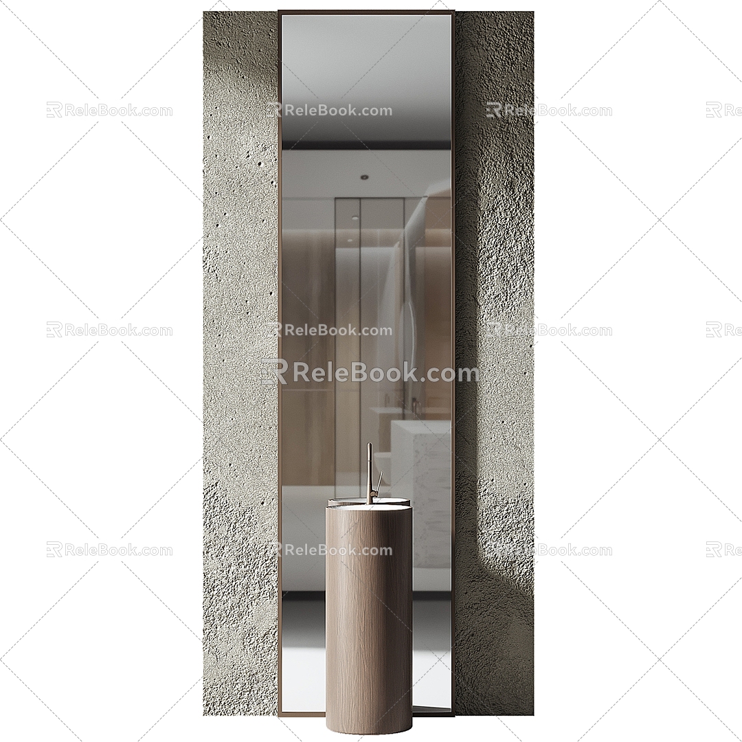 Full-body mirror vertical sink model