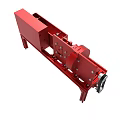 Red Industrial Mechanical Equipment With Base And Components 3d model